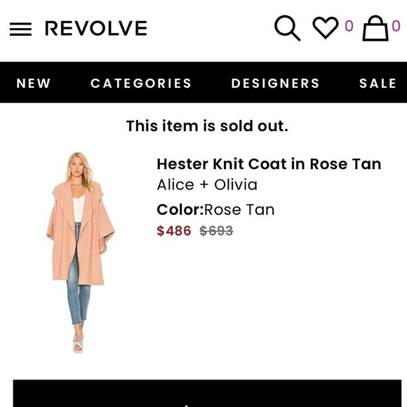 Alice + Olivia Hester Knit Coat in Rose Tan Rose Tan XS/S - Picture 10 of 10